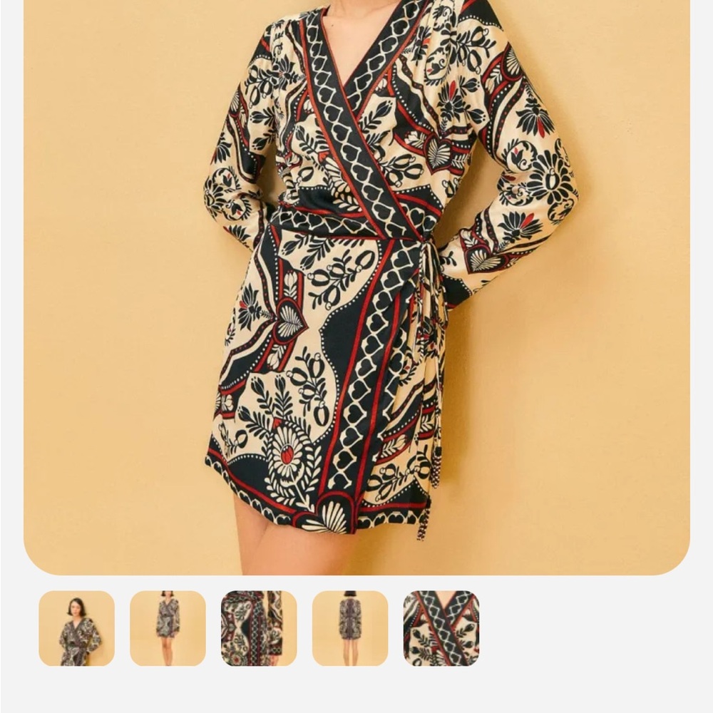 Farm Rio Patterned Wrap Dress